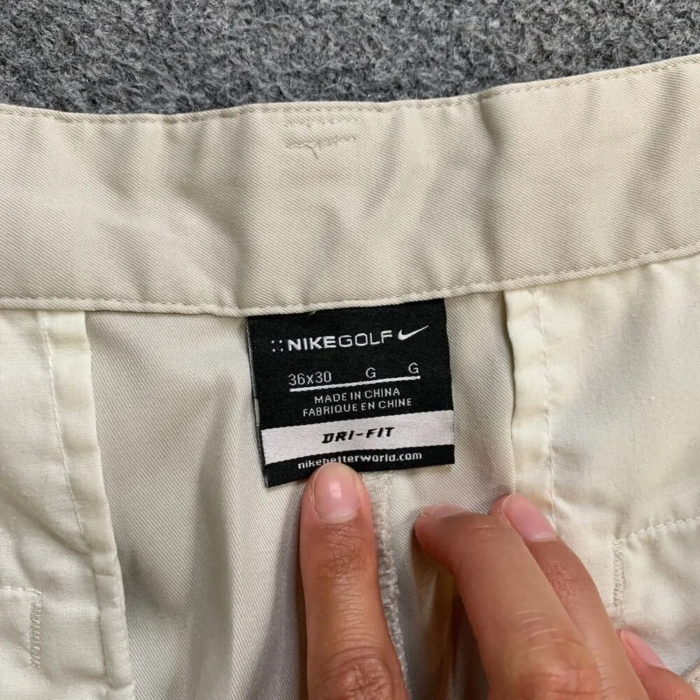 Nike Golf Pants‎ Mens 36 Bone White Dri Fit Tour Performance Lightweight Chino